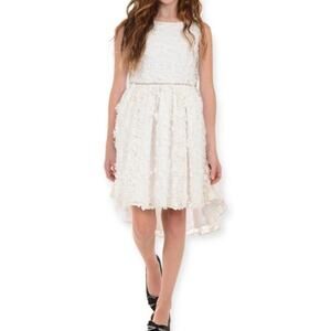 Badgley Mischka Girls Floral Lace Rhinestone White Dress 6X NWT $250 MSRP